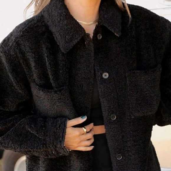 Sincerely Jules x Bandier Aspen Sherpa Jacket Coat Shacket Leopard Lining 3X - Picture 6 of 11